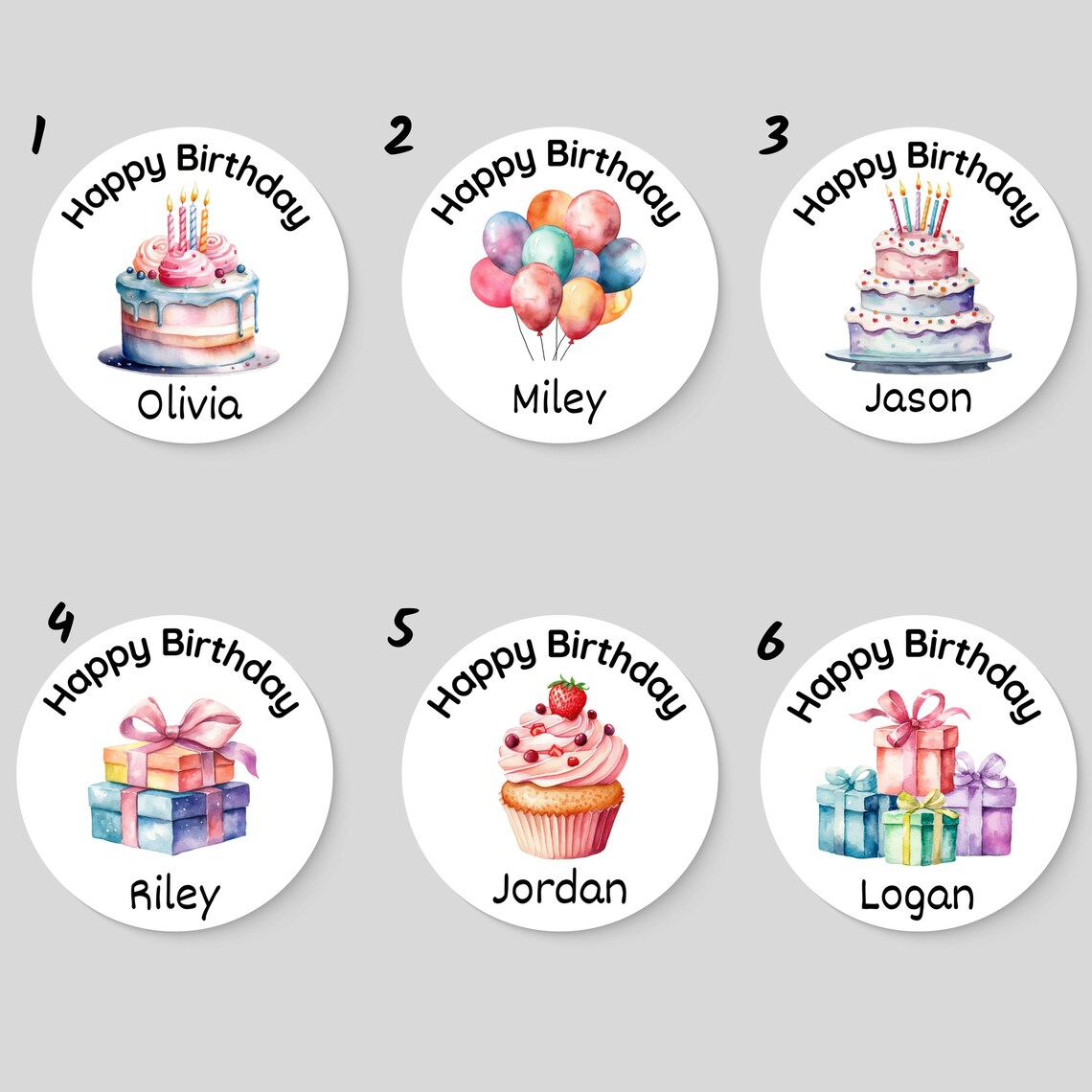 Personalized Birthday Stickers - Custom Name Labels for Party Favors ...