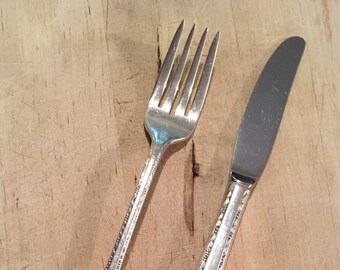 16 Pieces Holmes & Edwards Lovely Lady Forks and Knives
