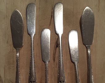 6 Holmes & Edwards Lovely Lady Butter Spreaders