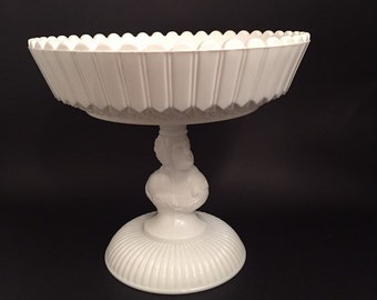 Milk Glass Compote Challinor Taylor “Jenny Lind”