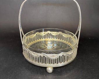800 Silver Caddy with Crystal Insert