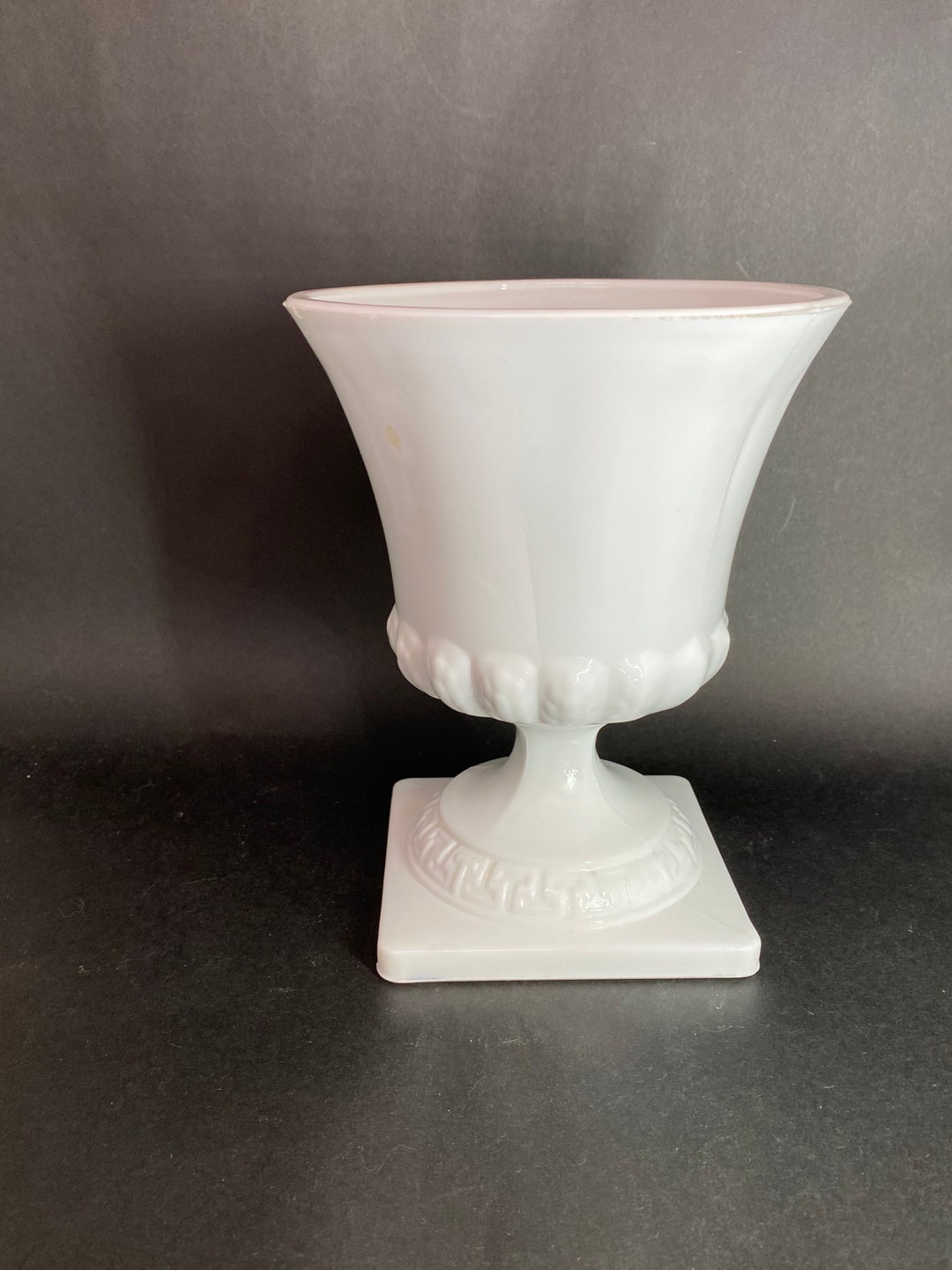 Milk Glass Urn White Vase Etsy