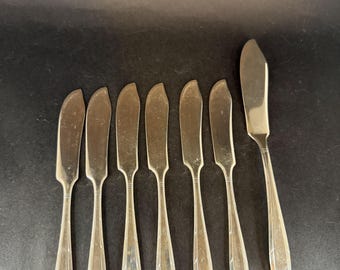 7 Silverplated Butter Knives