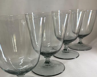 6 Smoke Glass Water Goblets