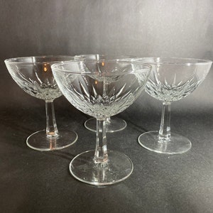 4 French Champagne Coupes with Faceted Stems image 6