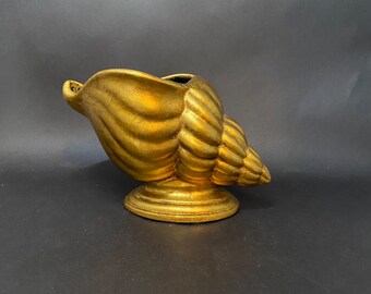 Mid-Century Gold Shell Vase - Anthony Freeman McFarlin