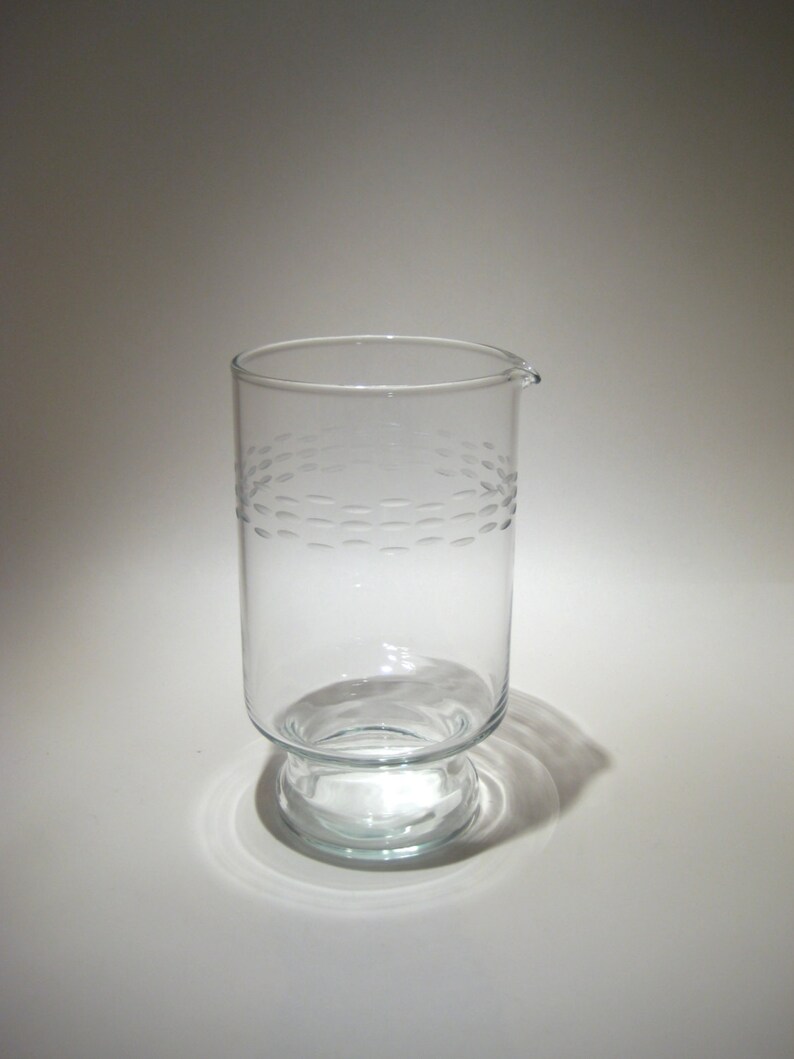 Vintage Etched Mixing Glass Martini Pitcher with Stirring Etsy