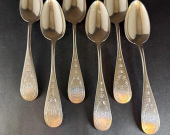6 Pure Coin Silver Table Spoons - F.&H. 232 grams