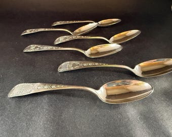 6 Pure Coin Silver Tea Spoons - F.&H. 120 grams