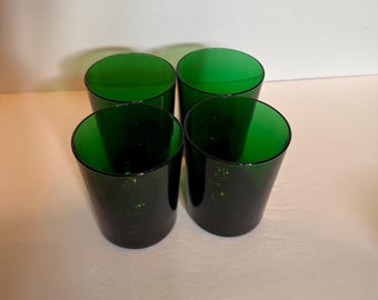 4 French Green Tumblers- 2 Sets Available