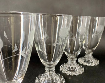 Set of Four Etched Berwick Bubble Boopie