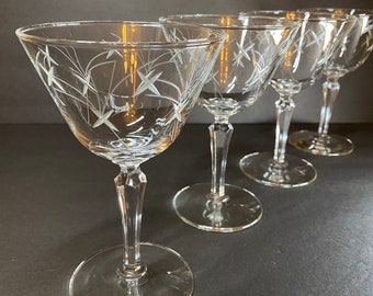 4 Vintage Champagne Coupes