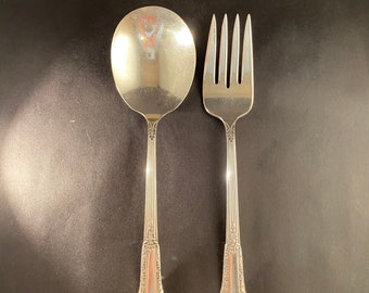 Silverplated Serving Fork and Spoon