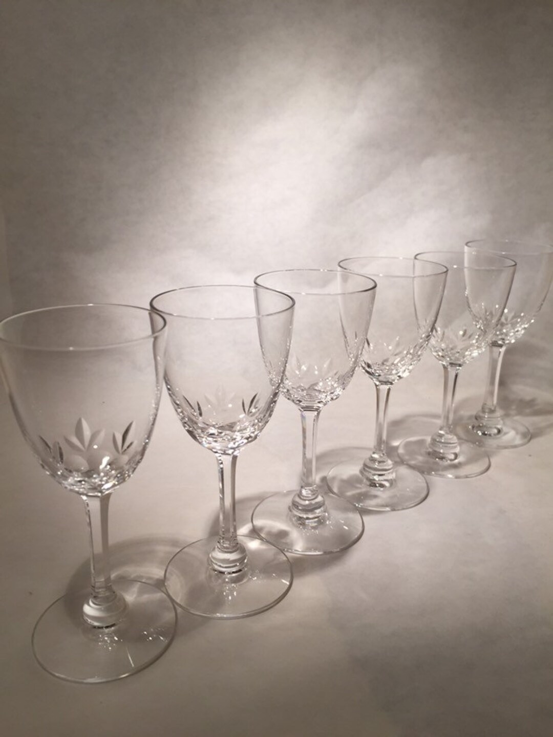 6 Seneca Crystal Cordial Glasses in Dayton Pattern Etsy