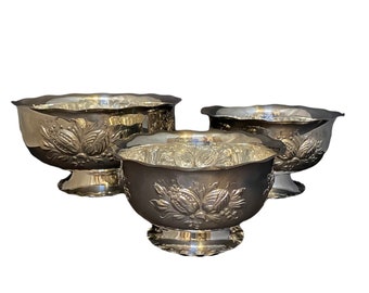 3 Vintage Silver Plated Bowls