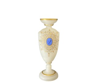 Neoclassical Opaline Vase wit Cameo