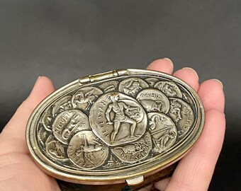 Antique Coin Purse - Leather - Silver