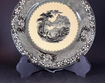 Royal Staffordshire Jenny Lind Plate Black Tansferware