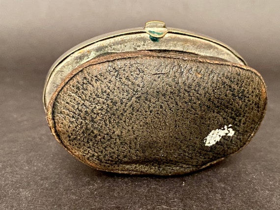 Antique Coin Purse - Leather - Silver - Gem