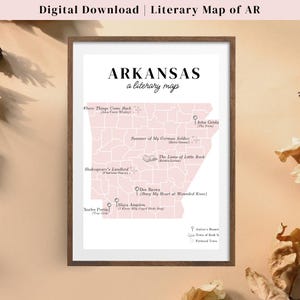 Literary Map of Arkansas – Printable Bookish Wall Art | Arkansas Authors & Books | Digital Download | Reading Gift for Book Lovers | AR Art