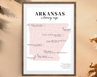 Literary Map of Arkansas: Bookish Wall Art Print (Digital Download)