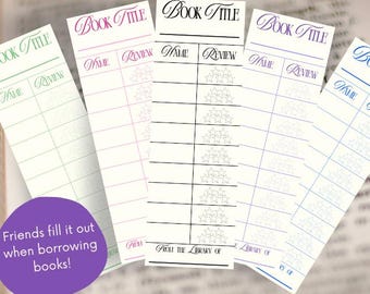 Printable Book Review Bookmark: "From the Library Of" Tracker (Digital Download)
