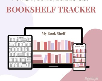 Bookshelf Reading Tracker: Romance Color Scheme, GoodNotes & Printable (Digital Download)