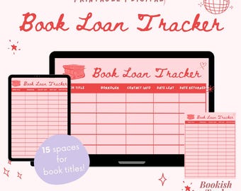 Printable Book Loan Tracker: Library Style Lending Log (PDF Download, US Letter/A4 Sizes