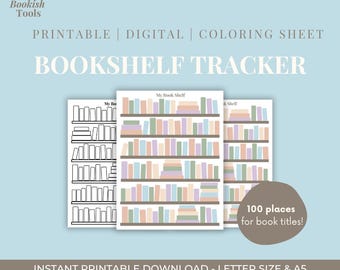 100 Book Bookshelf Tracker: Printable Reading Journal (Goodnotes & iPad Friendly) (Digital Download)