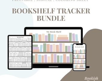 Bookshelf Reading Tracker Bundle: 50 & 100 Books (Digital Download, GoodNotes Template, Printable PDF)