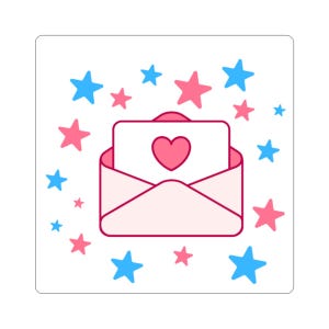Cute Love Letter Kiss-Cut Stickers, Romantic Stickers, Scrapbooking Supplies, Gift Wrap Decals, Party Favors, Journaling Accessories