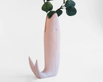 FISCH Vase, Porzellan rosa Keramik Wohndekor