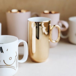 OM porcelain cup pink, bone china mug handmade in UE by ENDE image 5