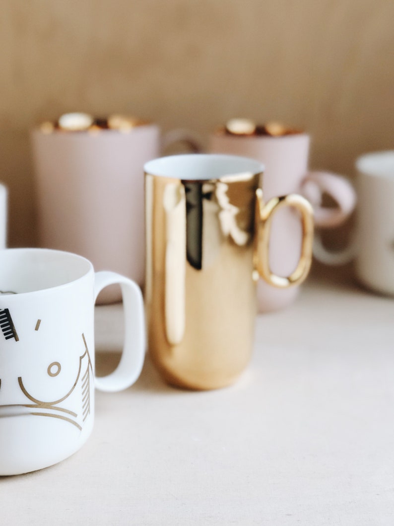 OM porcelain cup pink, bone china mug handmade in UE by ENDE image 5
