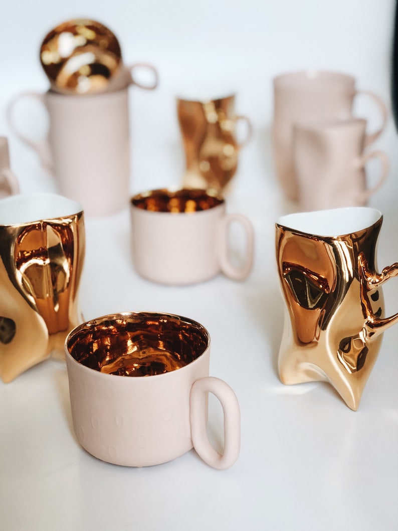 MOBIUS Pink porcelain mug, big coffee mug ceramic cup handmade by ENDE image 4