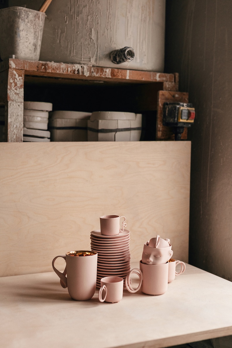 MOBIUS Pink porcelain mug, big coffee mug ceramic cup handmade by ENDE image 3