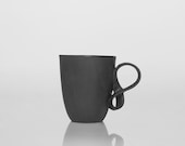 Porcelain Cup MOBIUS cup black porcelain china mug handmade by ENDE