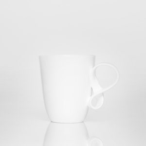 Porcelain Cup MOBIUS cup white china mug handmade by ENDE