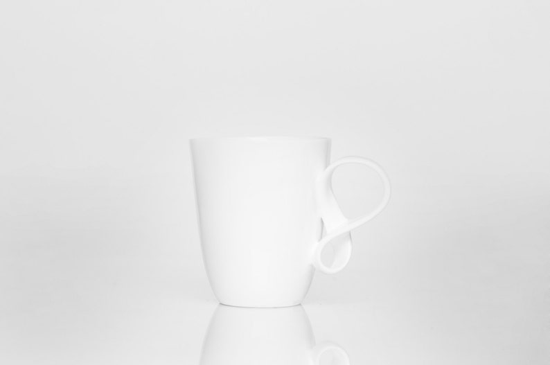 Porcelain Cup MOBIUS cup white china mug handmade by ENDE image 1