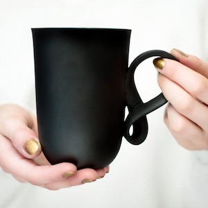 Porcelain big mug MOBIUS mug black porcelain china cup handmade by ENDE