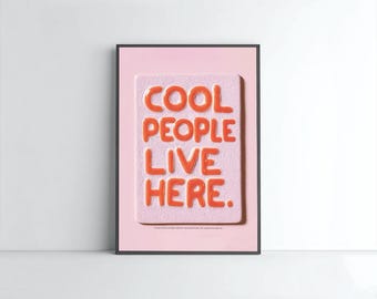People Live Here Print – Embossed Ceramic Style (Digital Download