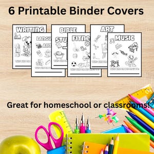 Elective Subjects Binder Cover Bundle – 6 Printable Covers + Free Editable Bonus – Homeschool Organization PDF
