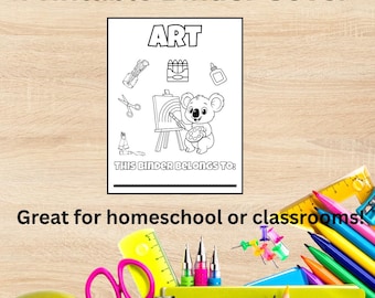 Art Binder Cover – Druckbare Malseite für die Schule oder das Klassenzimmer