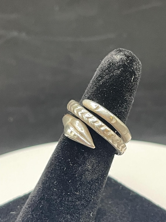 Sterling Silver Vintage Snake Ring - image 1