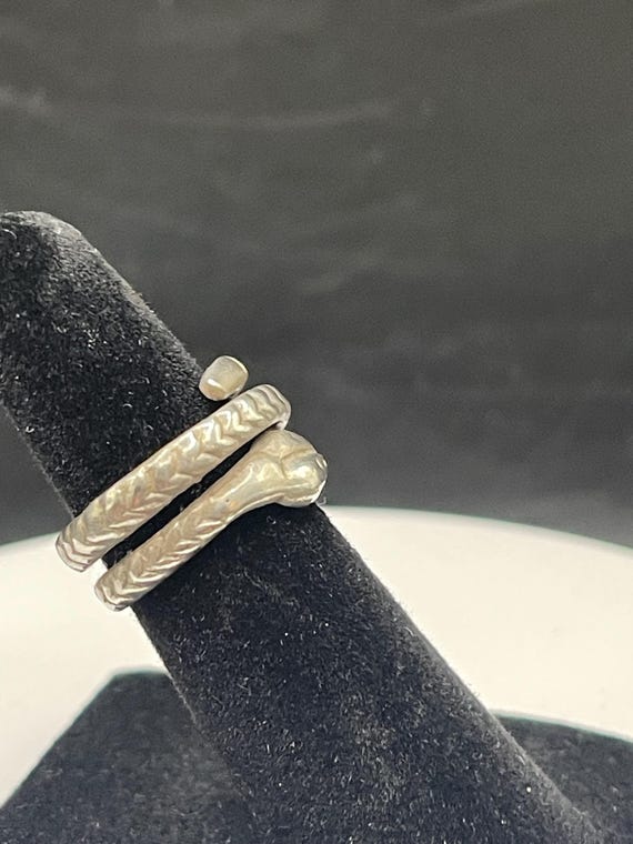 Sterling Silver Vintage Snake Ring - image 7
