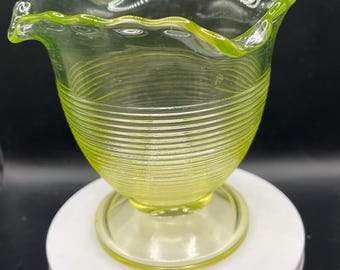 Vintage uranium Vaseline glass Vase