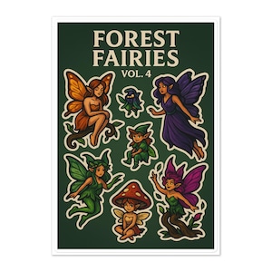 Forest Fairies Sticker Pack – Vol. 4 | Magical Forest Fairy Stickers | Mr Juice Enchanted Series