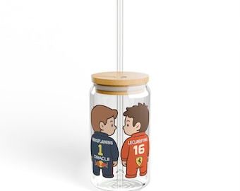 Maxsplaining & Leclairfiring 16oz Sipper Glas | Nette F1 Geschenke