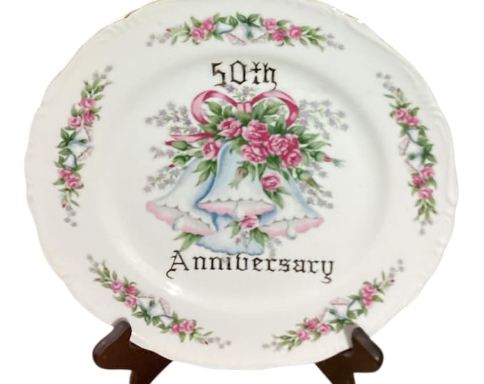 Vintage Norcrest fine china 50th Anniversary decorative plate