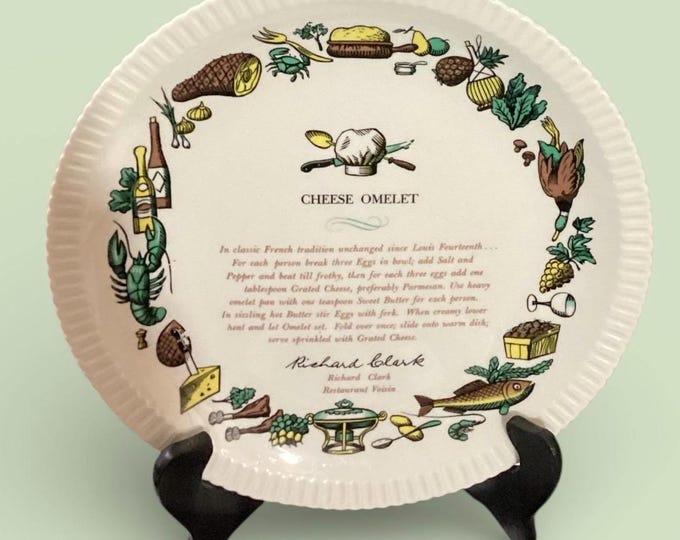 Vintage Porcelain Decorative Plate- "Gourmet Series” Cheese Omlet